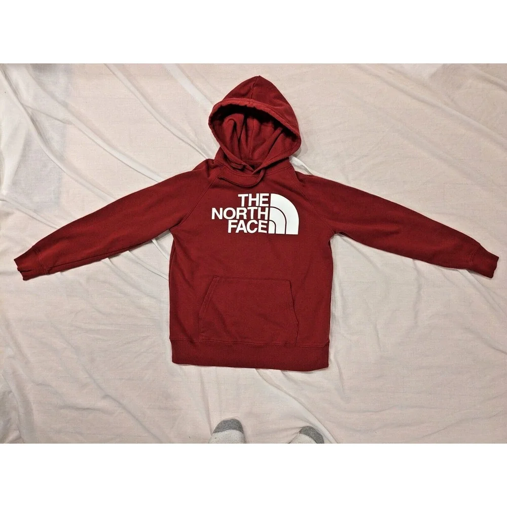 The North Face Womens Hoodie Half Dome S/P Burgundy Sweatshirt Pockets Exc. Cond